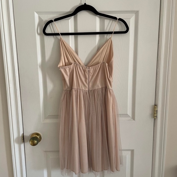 Cream Princess Dress with Glitter Tulle Overlay - Picture 2 of 10